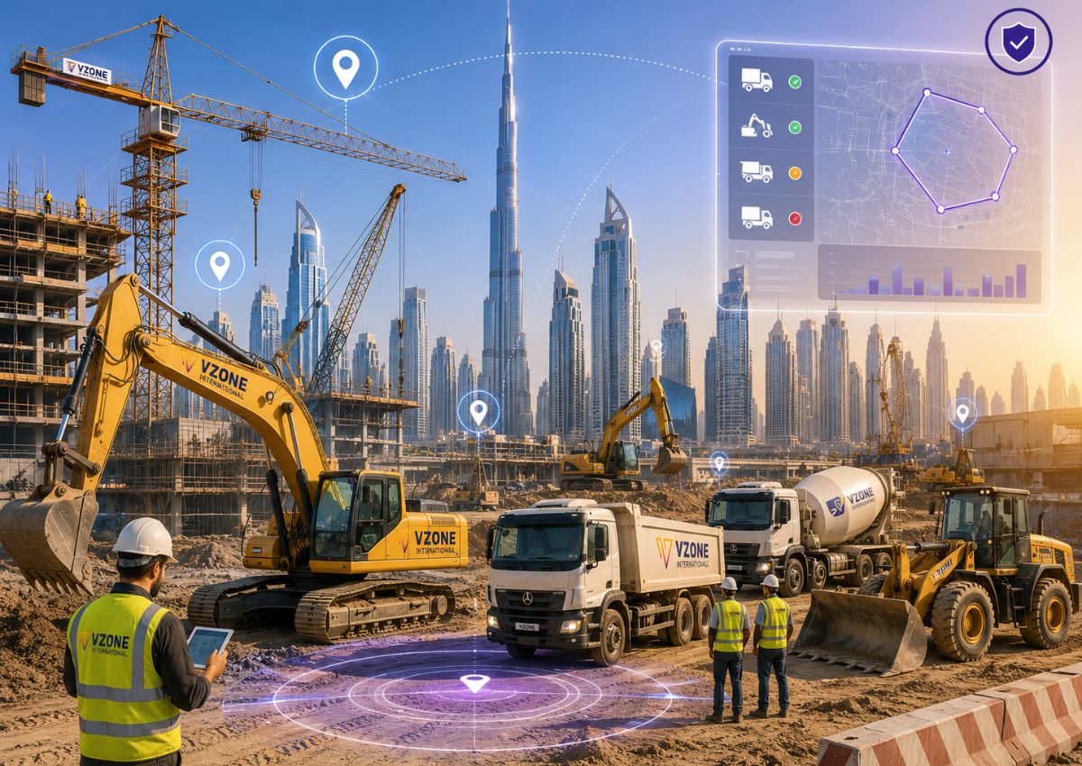 Construction Fleet Tracking UAE Manage Heavy Equipment, Gensets, and Site Safety