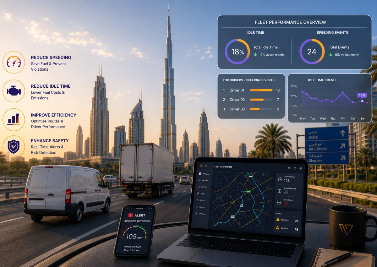 How to Reduce Fleet Idle Time & Speeding in UAE Fleet Manager Guide